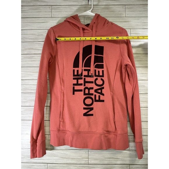 The North Face Women's Hoodie Sweatshirt Coral Pink with Black Kangaroo SZ Small - Picture 5 of 5